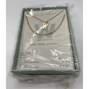 A‎ New Day Women's Necklace 14k Gold Plated Monogram Letter W - Gifts for Her